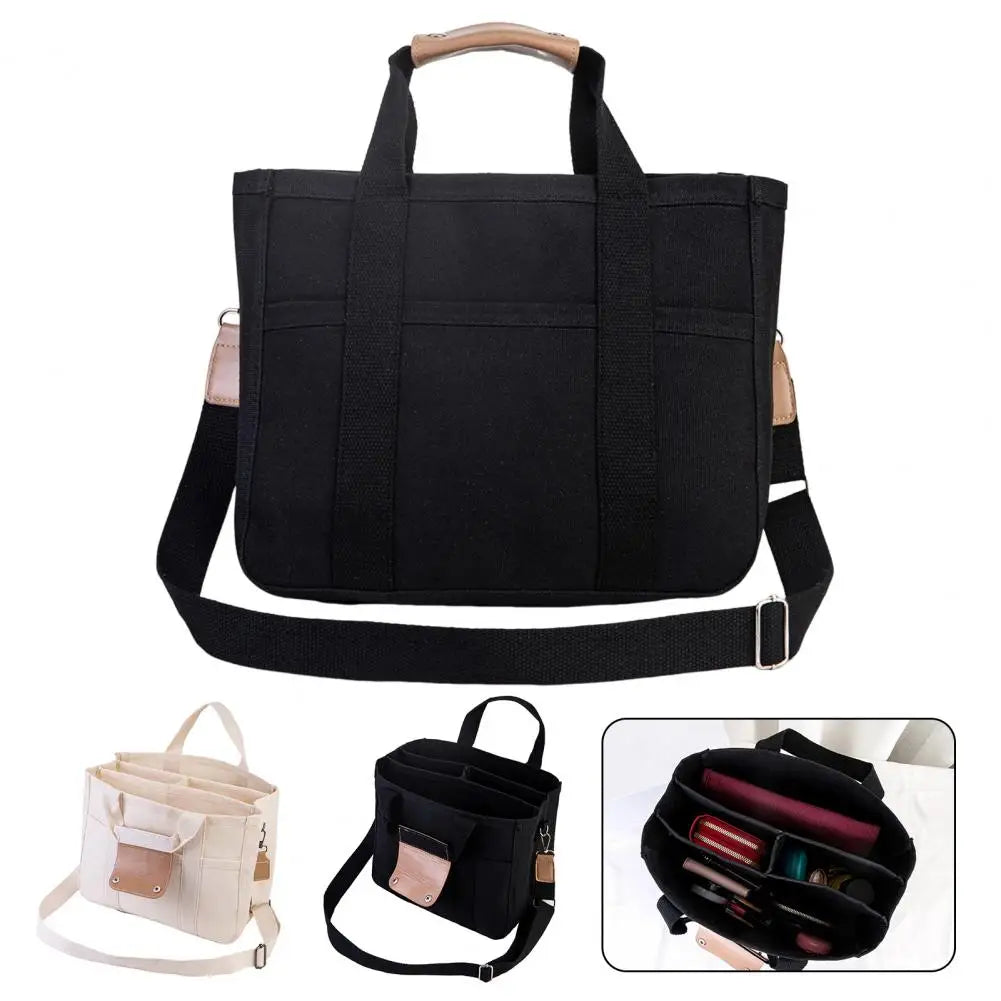 Organizer Bag Mommy Bag Large Capacity Canvas Tote Bag with Multiple Compartments Waterproof Storage Pouch Wear Resistant Handle