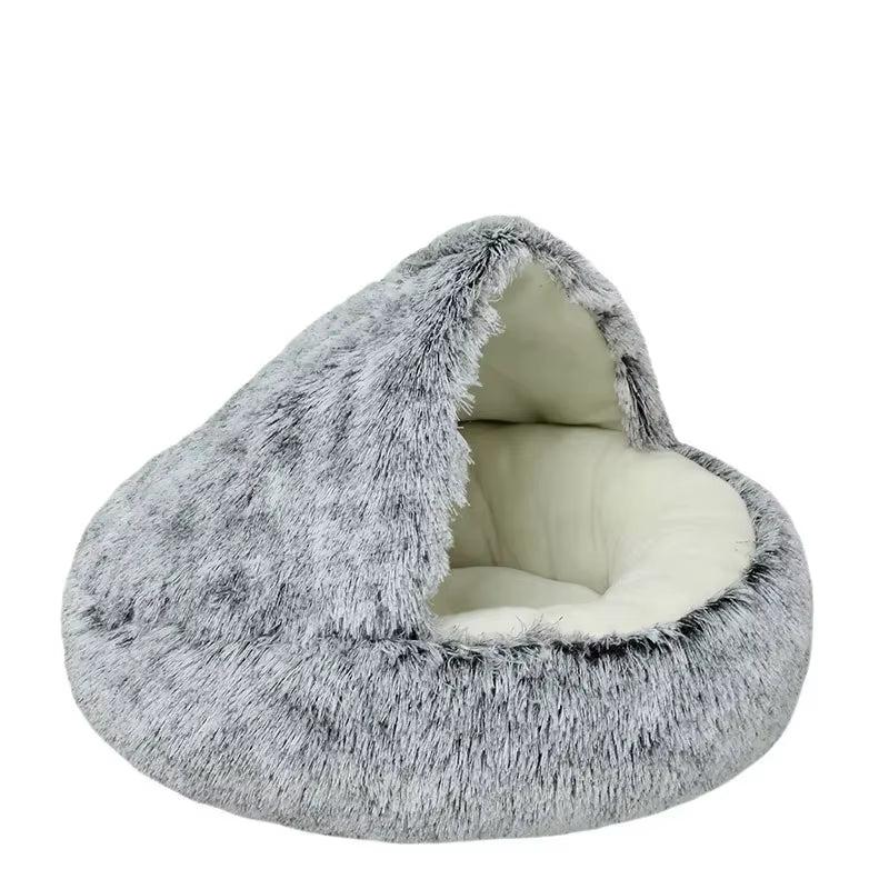 Winter Plush Pet Cat Bed round Cat Cushion Cat House 2 in 1 Warm Cats Basket Pet Sleep Bag Kitten Nest Kennel for Small Dog Cats