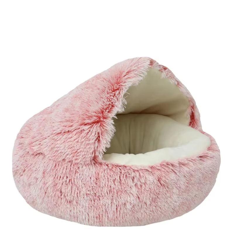 Winter Plush Pet Cat Bed round Cat Cushion Cat House 2 in 1 Warm Cats Basket Pet Sleep Bag Kitten Nest Kennel for Small Dog Cats