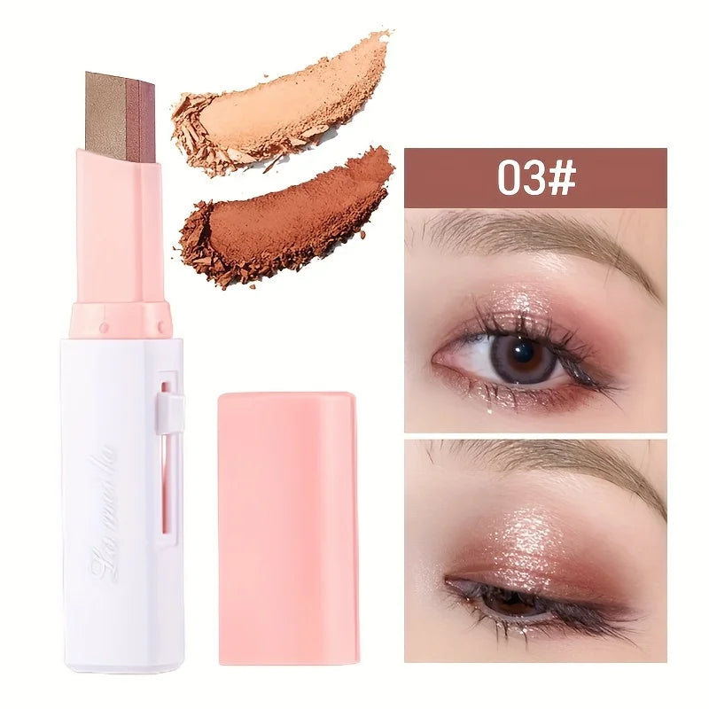 2 in 1 Pearly Highlighter Eyeshadow Stick Makeup Waterproof Long Lasting Glitter Eyeshadow Eyeliner Stick Eyes Makeup Cosmetics