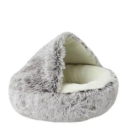 Winter Plush Pet Cat Bed round Cat Cushion Cat House 2 in 1 Warm Cats Basket Pet Sleep Bag Kitten Nest Kennel for Small Dog Cats