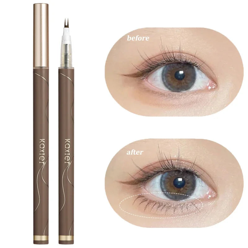 Natural Double Forked Tip Lower Eyelash Pen Makeup Ultra-Thin Liquid Quick Drying Eyelash Brow Eyeliner Pencil Makeup Tools