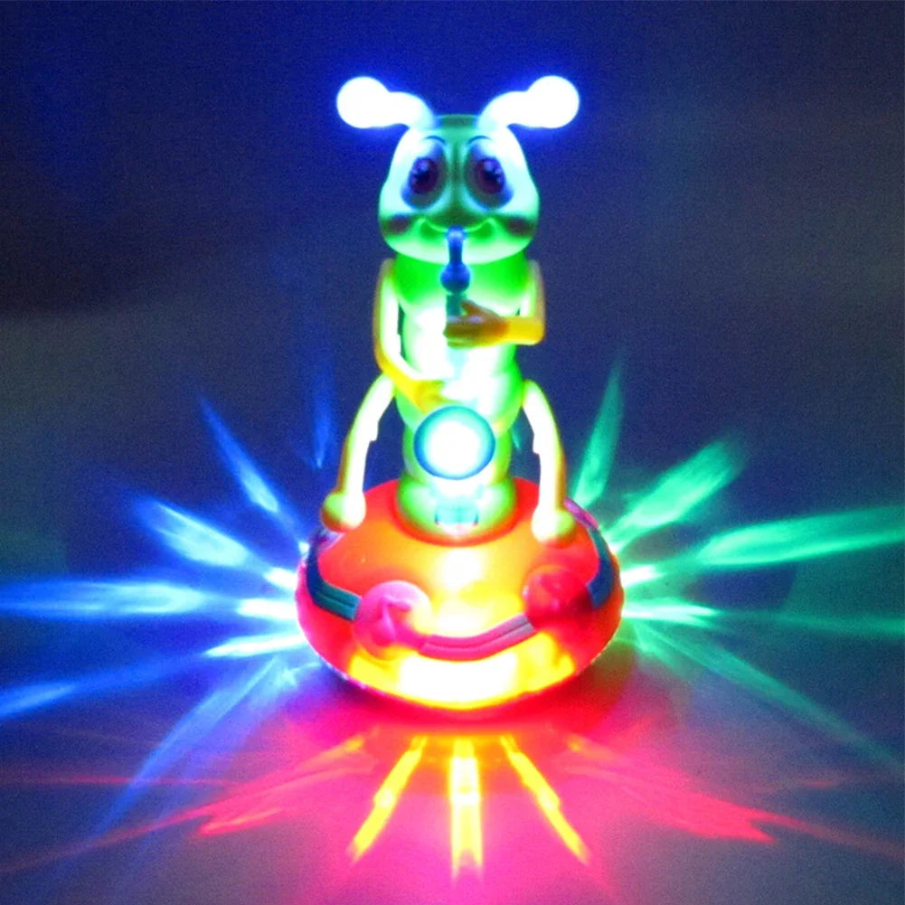 Kids Electric Dancing Saxophone Caterpillar Toys with LED Flashlight Cultivate Imagination Musical Educational Toy Boy Xmas Gift