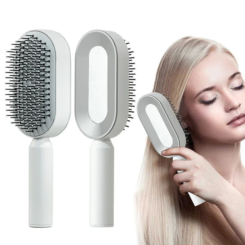 Portable Self-Cleaning Hair Brush